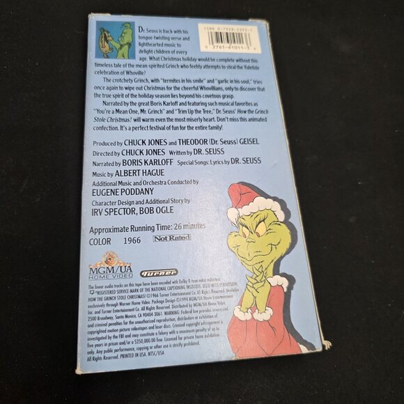 How the Grinch Stole Christmas (VHS) Video - Picture 4 of 4